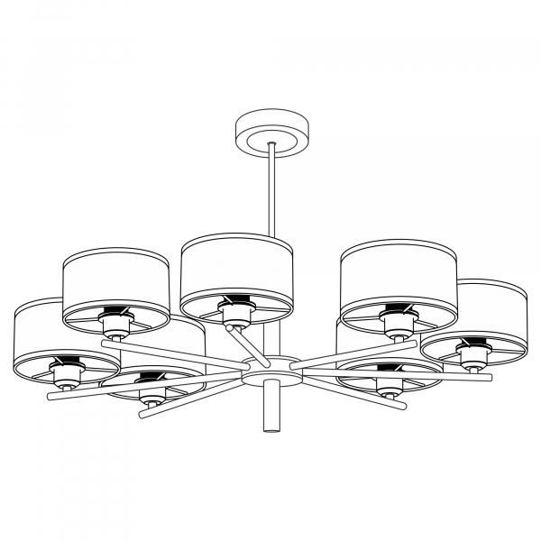 Citilux ALTON CL421273 Люстра на штанге с белыми абажурами