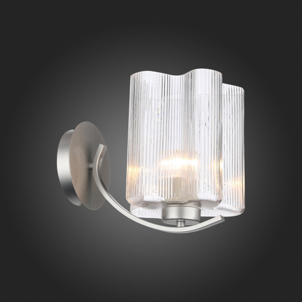 SL117.101.01 Бра ST-Luce Серебристый/Прозрачный E27 1*60W ONDE, изображение 5