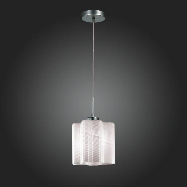 SL117.503.01 Светильник подвесной ST-Luce Серебристый/Белый с полосками E27 1*60W ONDE, изображение 6