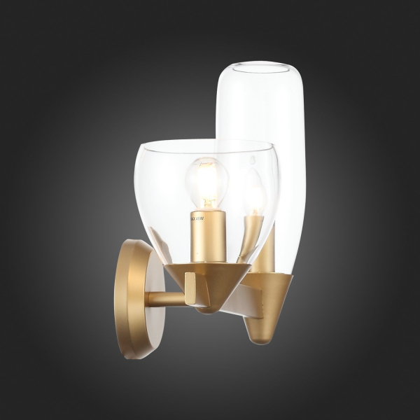 SL1119.201.02 Светильник настенный ST-Luce Золотистый/Прозрачный E14 2*40W TENERESA, изображение 8