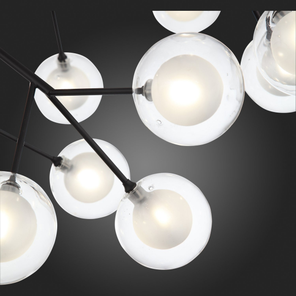 SL376.403.36 Светильник подвесной ST-Luce Черный/Прозрачный, Белый G4 LED 36*2W DEMELE, изображение 6