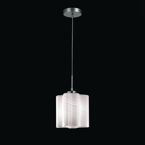 SL117.503.01 Светильник подвесной ST-Luce Серебристый/Белый с полосками E27 1*60W ONDE, изображение 4