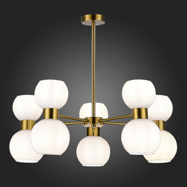 SLE1138-302-10 Светильник потолочный Латунь/Белый E27 10*60W THONET, изображение 5