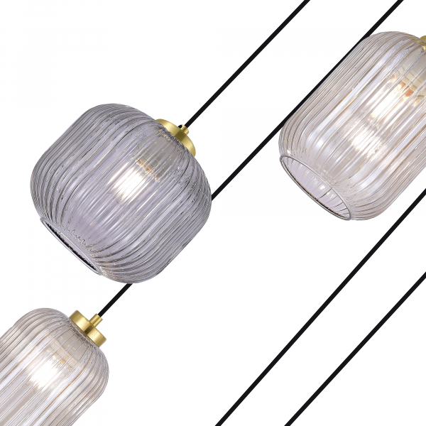 SL1154.303.05 Светильник подвесной ST-Luce Латунь/Дымчатый E27 5*60W GRAN, изображение 3