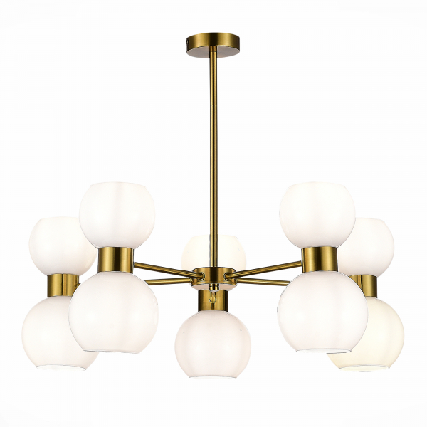 SLE1138-302-10 Светильник потолочный Латунь/Белый E27 10*60W THONET