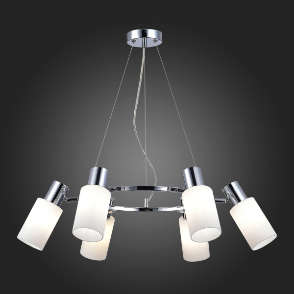 SLE1139-103-06 Светильник подвесной Хром/Белый E14 6*60W GESSI, изображение 5