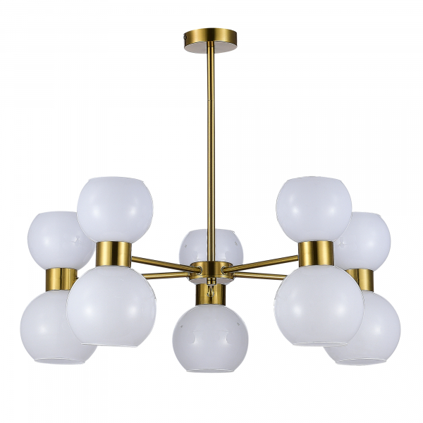 SLE1138-302-10 Светильник потолочный Латунь/Белый E27 10*60W THONET, изображение 2