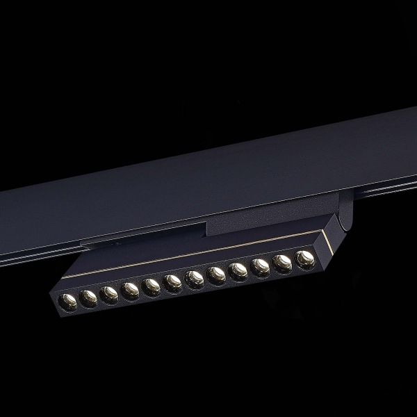 ST805.446.12 Магнитный трековый светильник Черный LED 1*12W 4000K 450Lm Ra&gt;90 36° IP20 L220xW22xH117 48VV SKYLINE 48, изображение 4