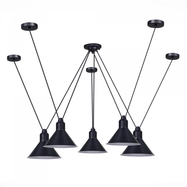 SL1804.403.05 Светильник подвесной ST-Luce Черный/Черный E14 5*60W SVEVO, изображение 2