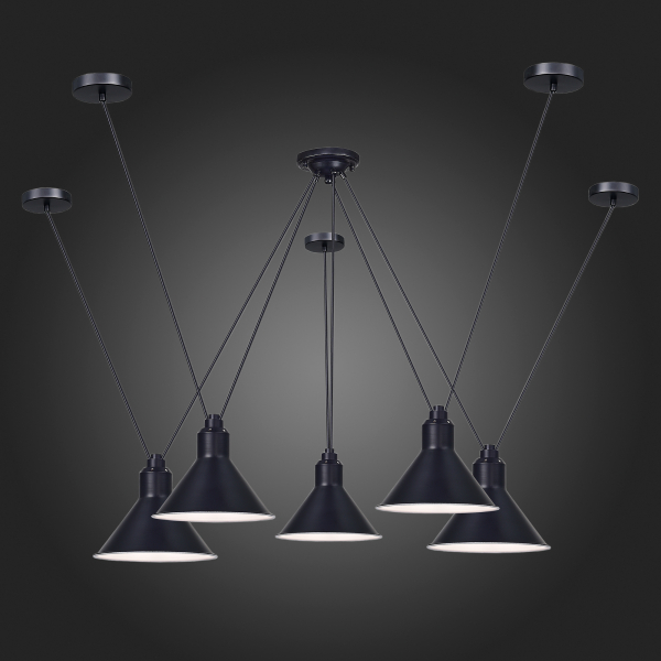 SL1804.403.05 Светильник подвесной ST-Luce Черный/Черный E14 5*60W SVEVO, изображение 5
