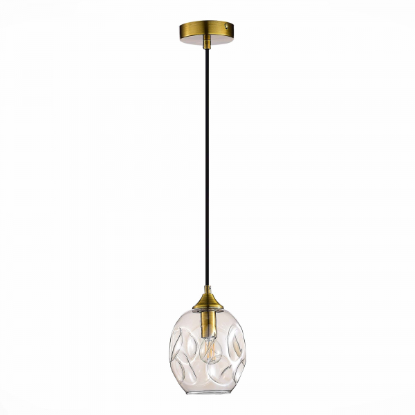 SL1188.303.01 Подвес ST-Luce Латунь/Коньячный E14 1*40W IDESIA, изображение 2