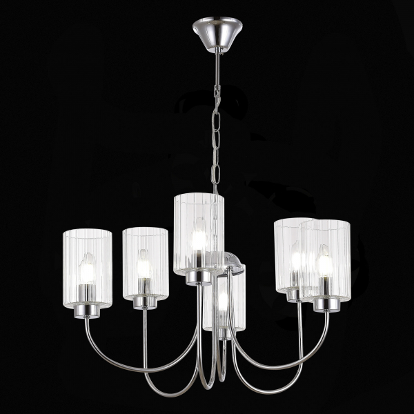 SLE1127-103-06 Светильник подвесной Хром/Прозрачный E14 6*40W TILDA, изображение 4