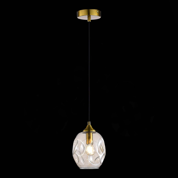 SL1188.303.01 Подвес ST-Luce Латунь/Коньячный E14 1*40W IDESIA, изображение 4