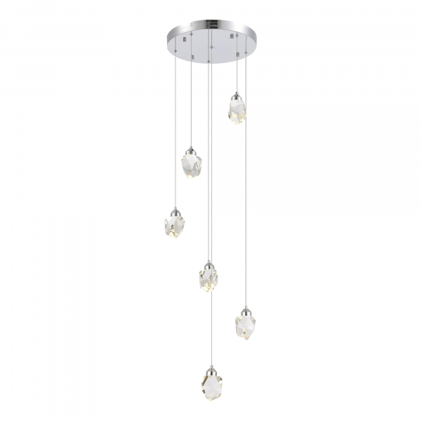 SL6114.103.06 Светильник подвесной ST-Luce Хром/Прозрачный LED 6*3W 3000K CASCATO