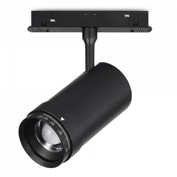ST357.436.12 Магнитный трековый светильник ZOOM Черный LED 1*12W 3000K Lm Ra90 10-55° IP20 D50xH160 48VV SKYLINE 48, изображение 3