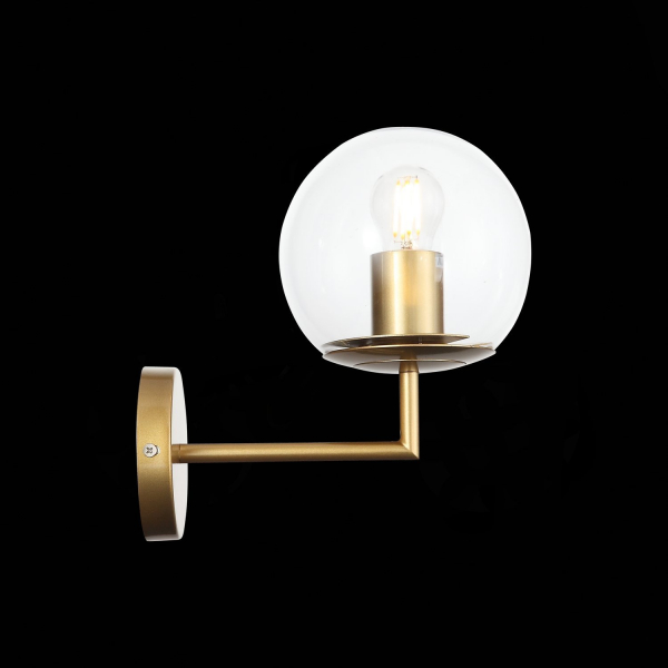 SL1150.201.01 Светильник настенный ST-Luce Матовое золото/Прозрачный E27 1*40W LIORA, изображение 5