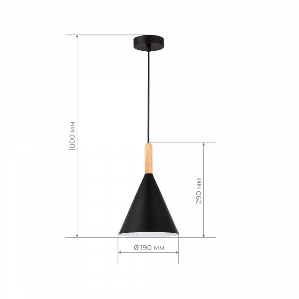 SLE1255-403-01 Светильник подвесной Черный/Черный E27 1*40W ARKET, изображение 3