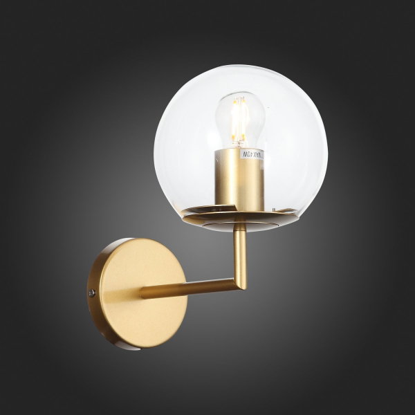 SL1150.201.01 Светильник настенный ST-Luce Матовое золото/Прозрачный E27 1*40W LIORA, изображение 7