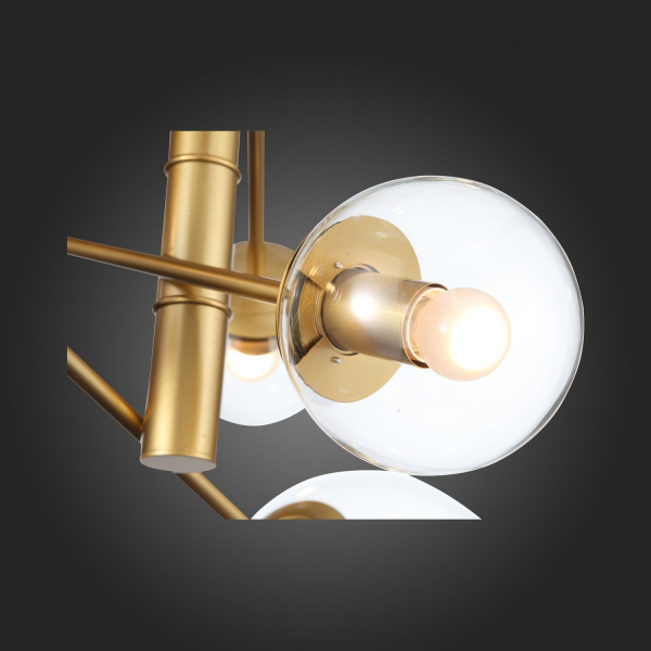 SL1150.203.08 Светильник подвесной ST-Luce Матовое золото/Прозрачный E27 8*40W (из 3-х коробок) LIORA, изображение 15