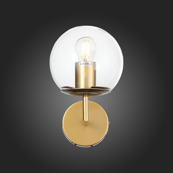SL1150.201.01 Светильник настенный ST-Luce Матовое золото/Прозрачный E27 1*40W LIORA, изображение 9