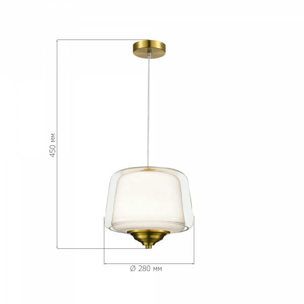 SL6127.303.01 Светильник подвесной ST-Luce Латунь/Белый, Прозрачный LED 1*18W 3000K PANDORA, изображение 5