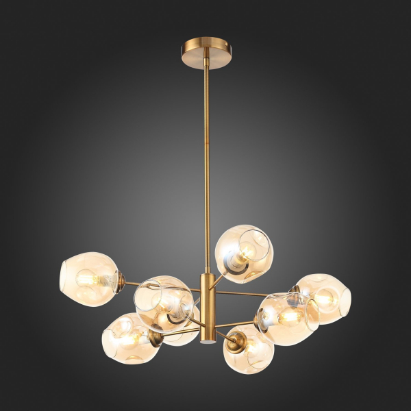 SL1500.203.08 Светильник подвесной ST-Luce Золотистый/Янтарный E14 8*40W FOVIA, изображение 8