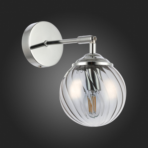 SLE102201-01 Светильник настенный Хром/Дымчатый E14 1*40W FASIA, изображение 5
