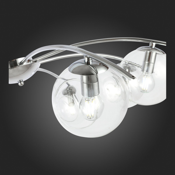 SLE102602-08 Светильник потолочный Хром/Прозрачный E14 8*40W RATELLA, изображение 6