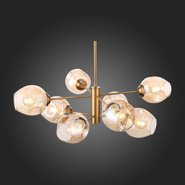 SL1500.203.08 Светильник подвесной ST-Luce Золотистый/Янтарный E14 8*40W FOVIA, изображение 9