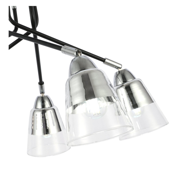 SLE102902-05 Светильник потолочный Черный, Хром/Прозрачный E27 5*40W LIRINO, изображение 3