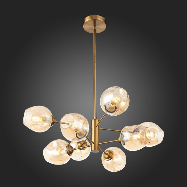 SL1500.203.08 Светильник подвесной ST-Luce Золотистый/Янтарный E14 8*40W FOVIA, изображение 7