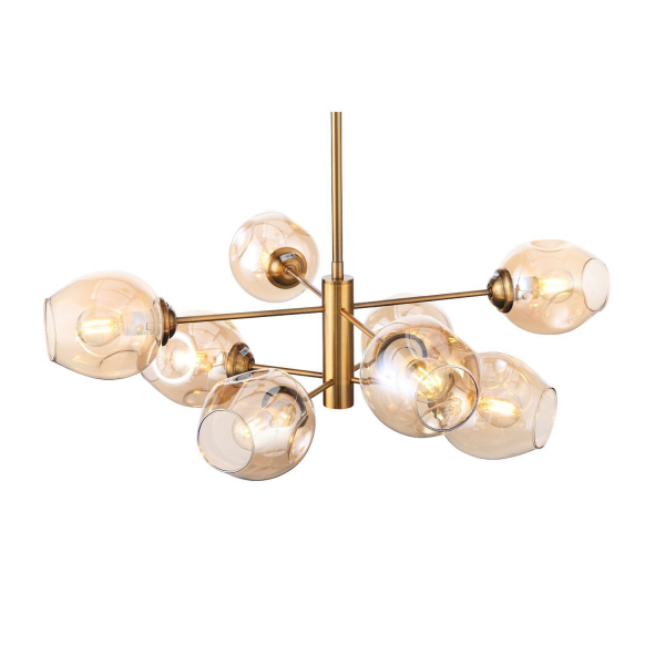 SL1500.203.08 Светильник подвесной ST-Luce Золотистый/Янтарный E14 8*40W FOVIA, изображение 3