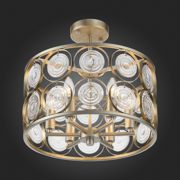 SL1105.202.06 Светильник потолочный ST-Luce Золотистый с патиной/Золотистый, Прозрачный E14 6*60W SERANDA, изображение 13