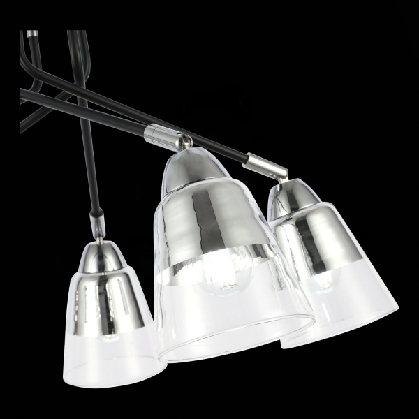 SLE102902-05 Светильник потолочный Черный, Хром/Прозрачный E27 5*40W LIRINO, изображение 6