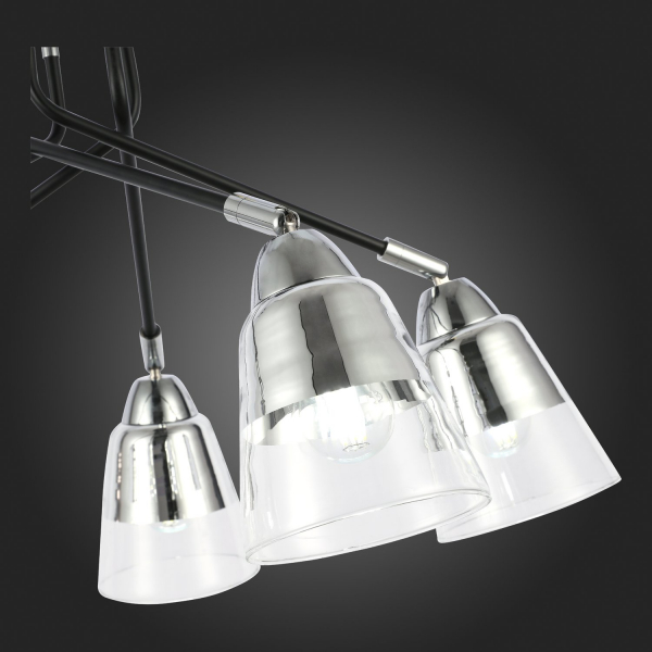 SLE102902-05 Светильник потолочный Черный, Хром/Прозрачный E27 5*40W LIRINO, изображение 9