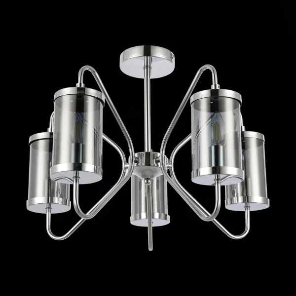 SLE102302-05 Светильник потолочный Хром/Дымчатый E14 5*40W VALIERI, изображение 5