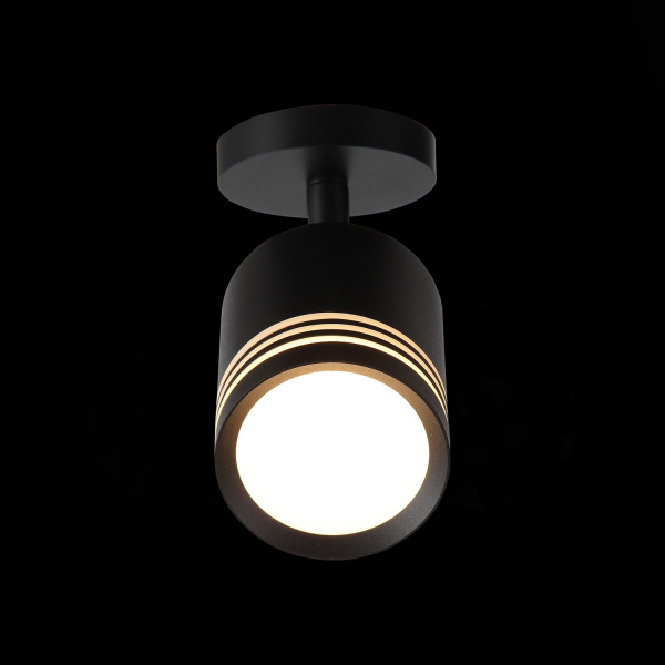 ST101.412.05 Светильник потолочный Черный LED 1*5W 3000K 390Lm Ra&gt;80 120° D68xH140 170-240V Накладные светильники, изображение 5