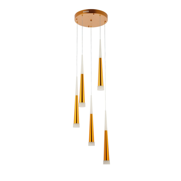 SLE200103-05 Светильник подвесной Золотистый/Золотистый, Белый LED 5*7W 3000K ORPELO, изображение 2