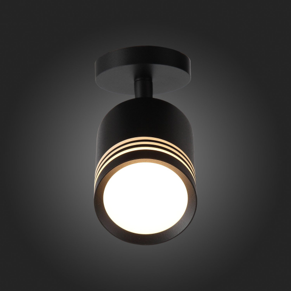 ST101.412.05 Светильник потолочный Черный LED 1*5W 3000K 390Lm Ra&gt;80 120° D68xH140 170-240V Накладные светильники, изображение 8