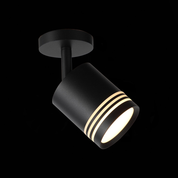 ST101.412.05 Светильник потолочный Черный LED 1*5W 3000K 390Lm Ra&gt;80 120° D68xH140 170-240V Накладные светильники, изображение 4