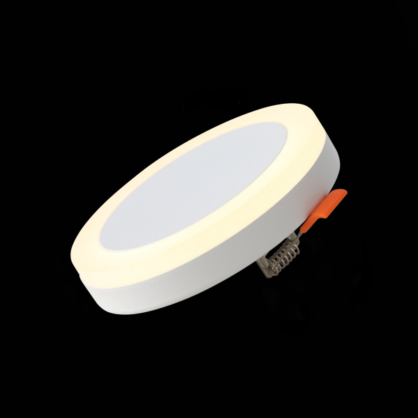 ST104.502.06 Светильник встраиваемый Белый LED 1*6W 3000K 468Lm Ra&gt;80 120° IP20 D110xH20 170-240V Встраиваемые светильники, изображение 5