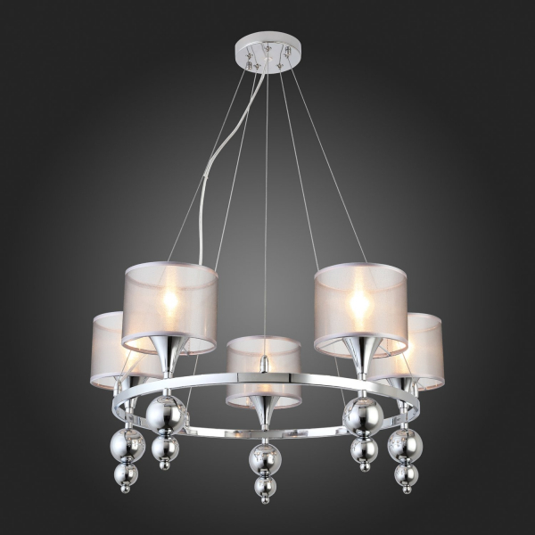 SLE107103-05 Светильник подвесной Хром/Серебристый E14 5*40W PAZIONE, изображение 7