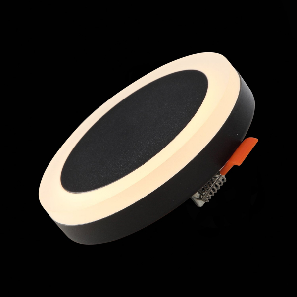 ST104.402.06 Светильник встраиваемый Черный LED 1*6W 3000K 468Lm Ra&gt;80 120° IP20 D110xH20 170-240V Встраиваемые светильники, изображение 4