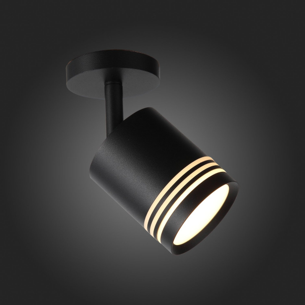 ST101.412.05 Светильник потолочный Черный LED 1*5W 3000K 390Lm Ra&gt;80 120° D68xH140 170-240V Накладные светильники, изображение 7
