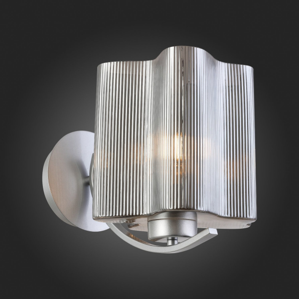 SL117.701.01 Бра ST-Luce Серебристый/Дымчатый E27 1*60W ONDE, изображение 9