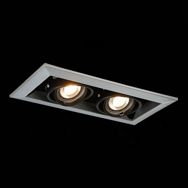 ST250.148.02 Св-к встр. Черный GU10 2*50W  L245xW126xH70 220V Без ламп Встраиваемые светильники, изображение 6