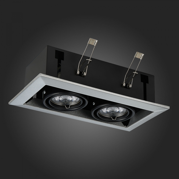 ST250.148.02 Св-к встр. Черный GU10 2*50W  L245xW126xH70 220V Без ламп Встраиваемые светильники, изображение 8