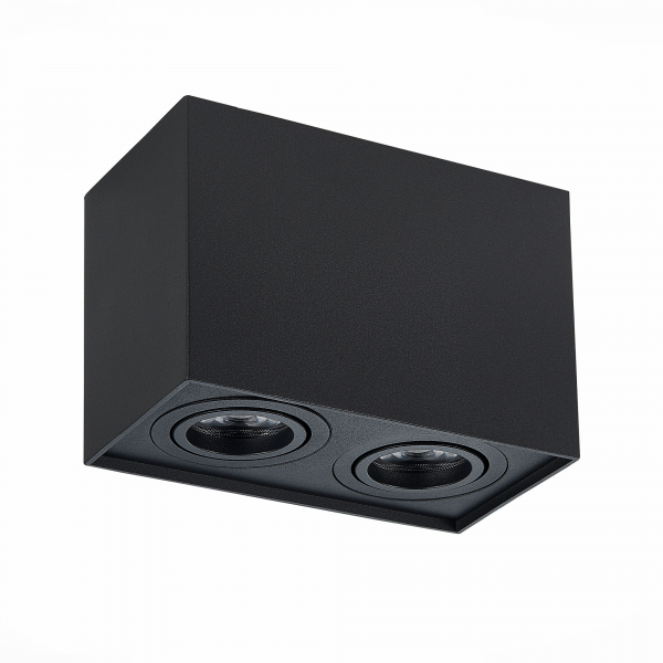 ST109.407.02 Светильник потолочный Черный GU10 2*50W  L181xW100xH123 220V Без ламп Накладные светильники, изображение 2
