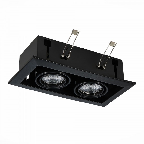 ST250.448.02 Св-к встр. Черный GU10 2*50W  L245xW126xH70 220V Без ламп Встраиваемые светильники, изображение 2