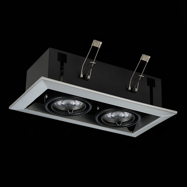 ST250.148.02 Св-к встр. Черный GU10 2*50W  L245xW126xH70 220V Без ламп Встраиваемые светильники, изображение 5